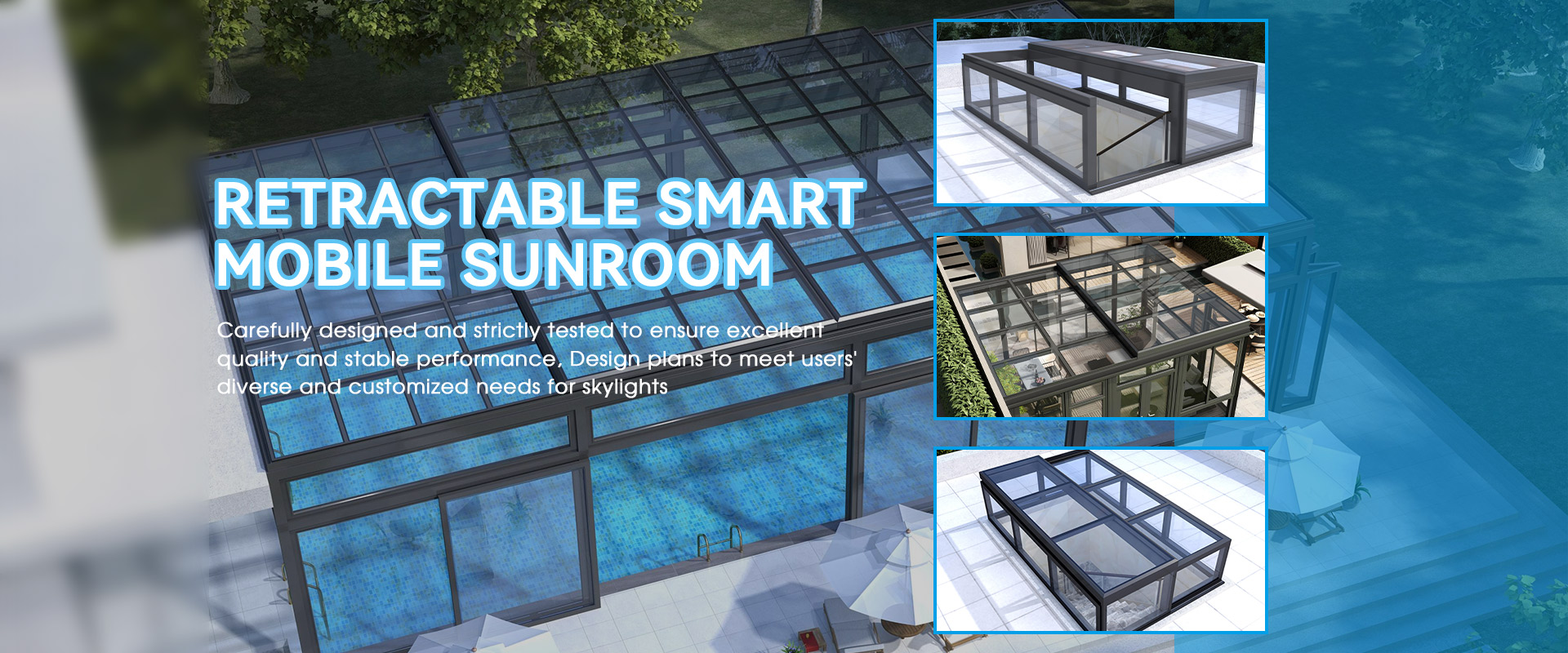 Supplier Sunroom Smart Mobile sing bisa ditarik